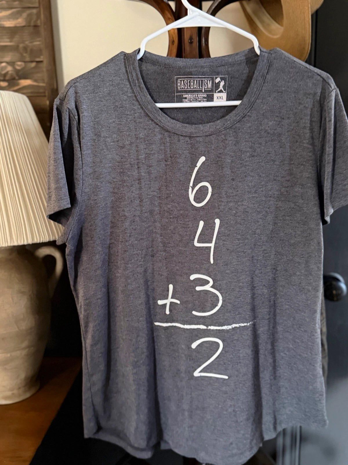 Baseballism Gray Graphic Print Logo Crew Neck Short Sleeve T-Shirt 2XL