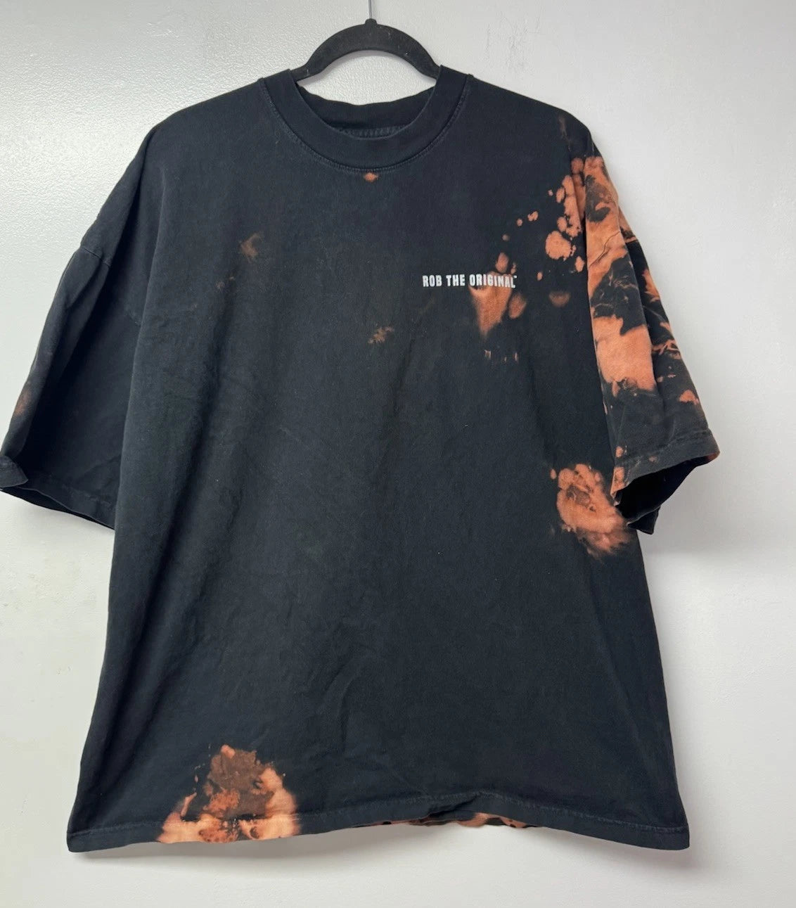 Rob The Original Bleached Tie Dye T Shirt Black XXL Made In USA Streetwear A2
