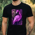 Mens Purple Flamingo Motif Cotton T-Shirt Size XS to 5XL