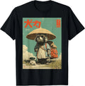 Vintage Otaku Tanuki Raccoon Samurai T-Shirt - Cute Japanese Design