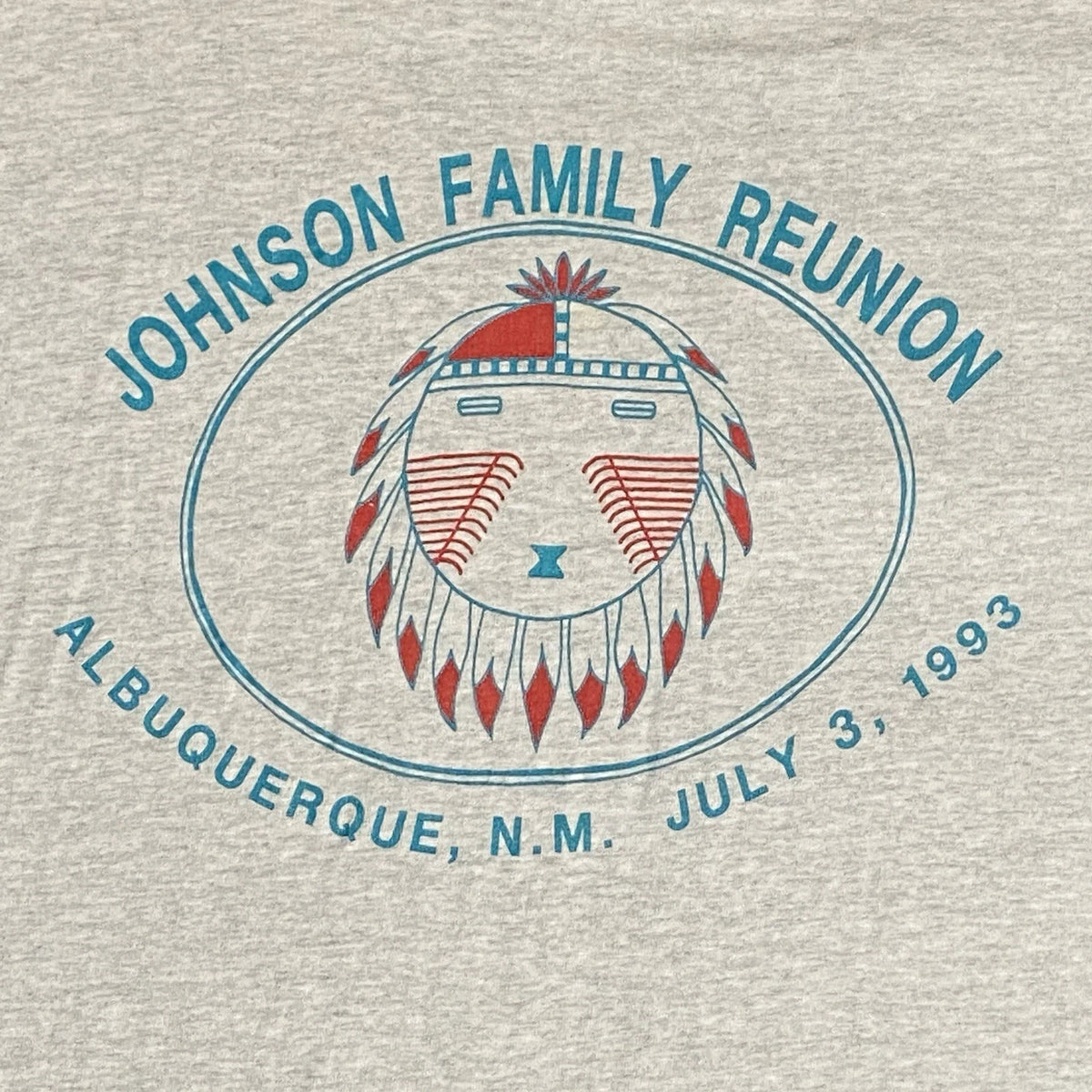Vintage Fruit Of the Loom Large T Shirt Johnson Family Reunion Albuquerque NM 90