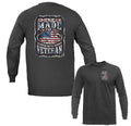 American Made in USA Military Veteran Patriotic US Flag Long Sleeve