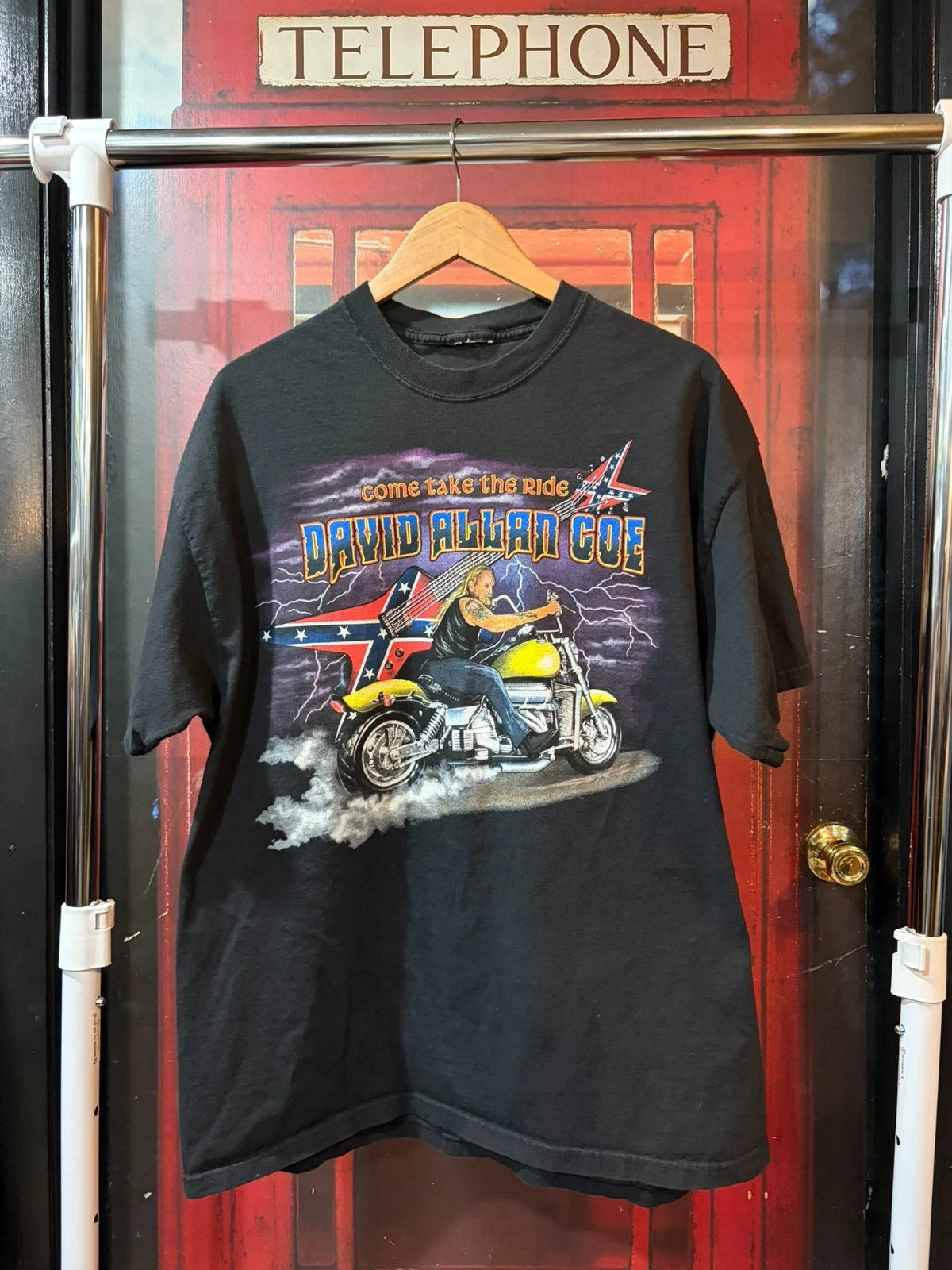 Vintage 2002 David Allan Coe Tour  Black T-Shirt XL Come Take The Ride Country