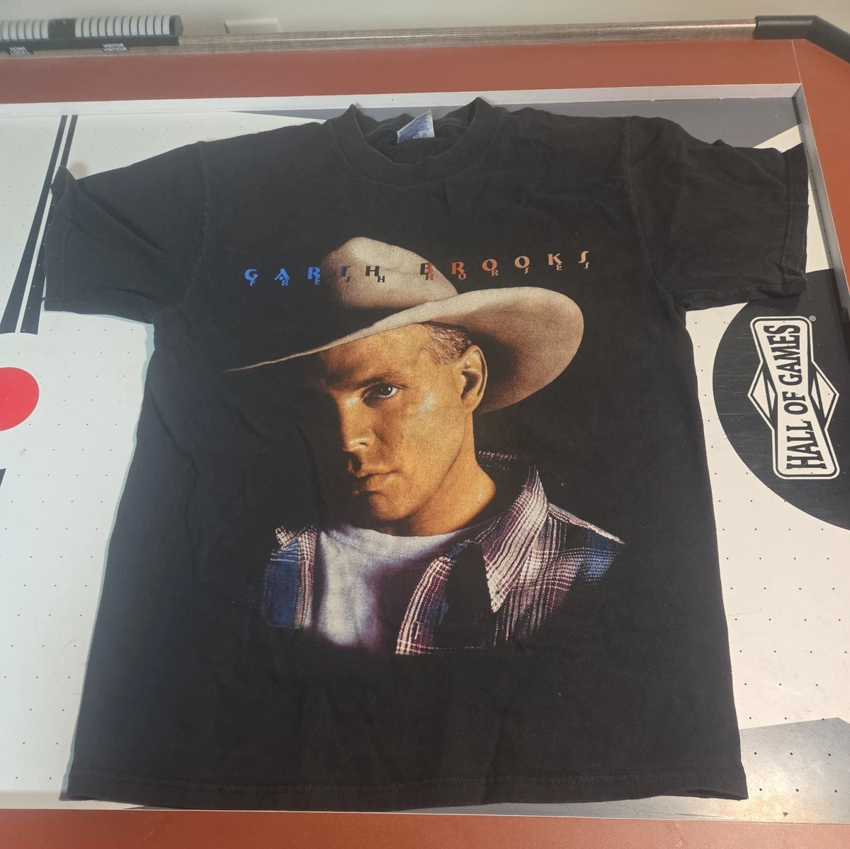 VTG 96 Garth Brooks Big Face Fresh Horses Black Country Tour T-Shirt Size medium