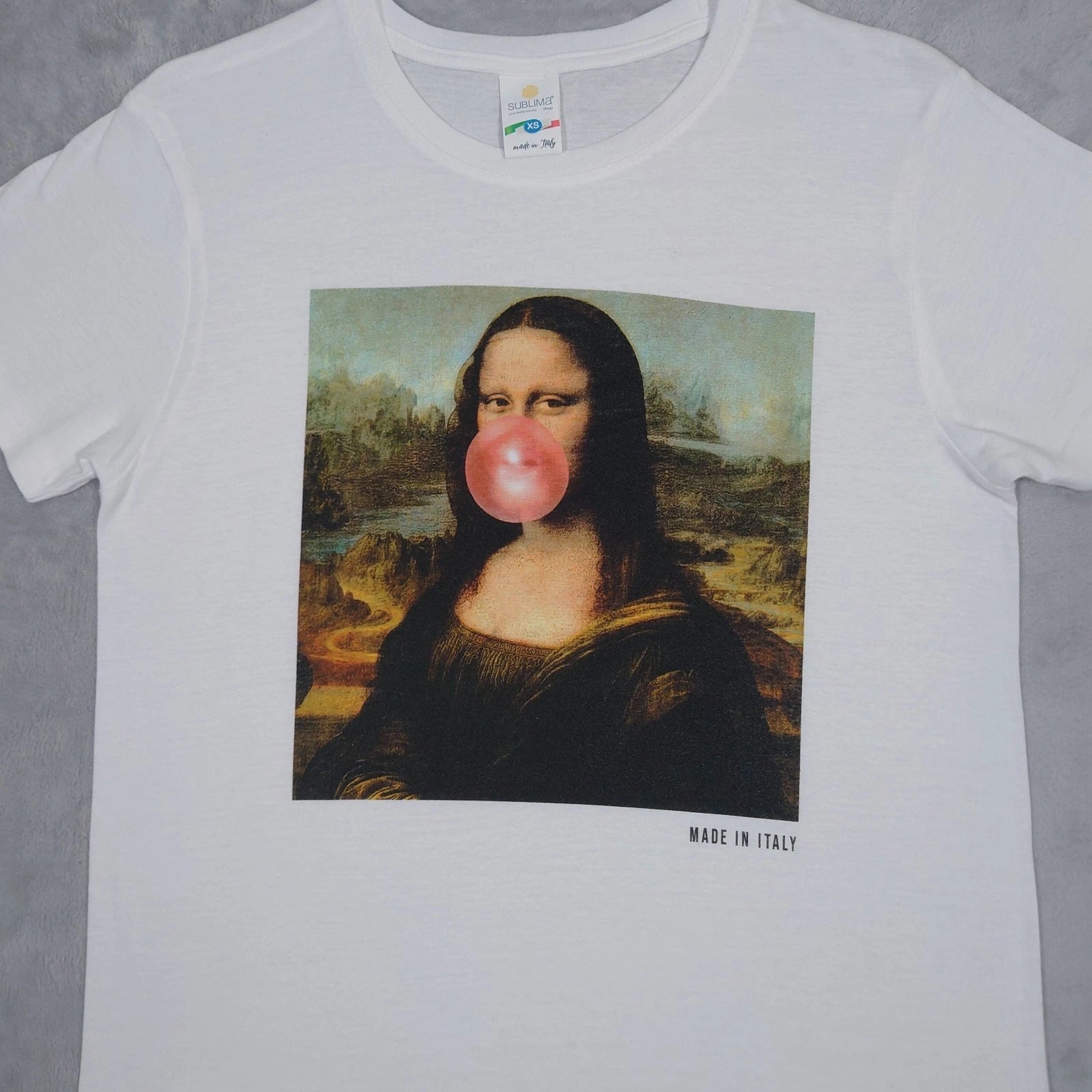 Mona Lisa Bubble Gum T-shirt Mens XS Made In Italy Tee Dope Street Wear Cotton