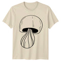 Minimalist Fungi Line Art Mushroom T-Shirt Nature Birthday Gift For Him And Her