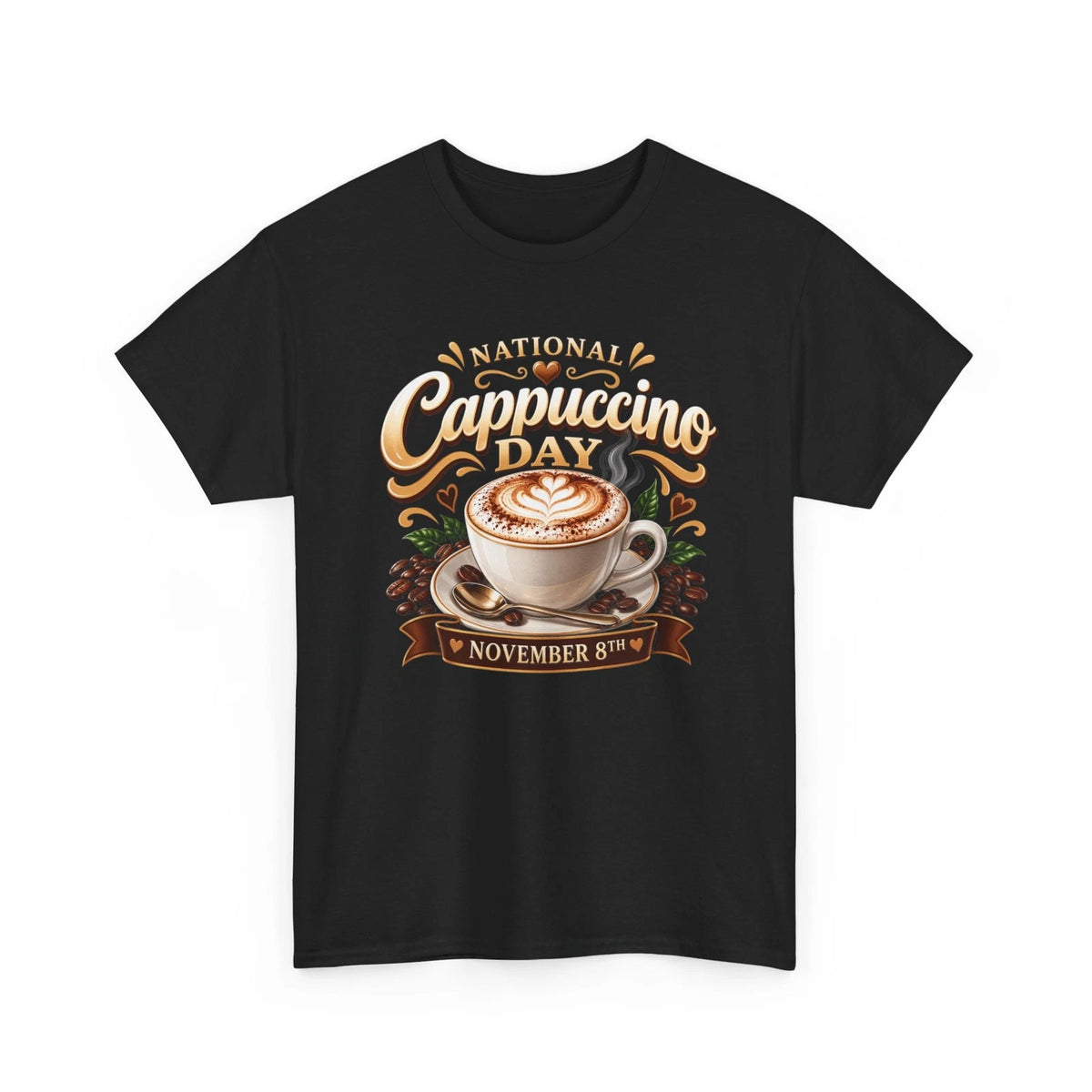 National Cappuccino Day Tee | November 8th, Coffee Cup Illustration