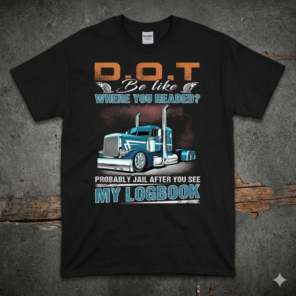 D.O.T. Graphic T-Shirt Unisex Casual Tee for Men & Women - Cool Trucker Gift Image 1 of 3