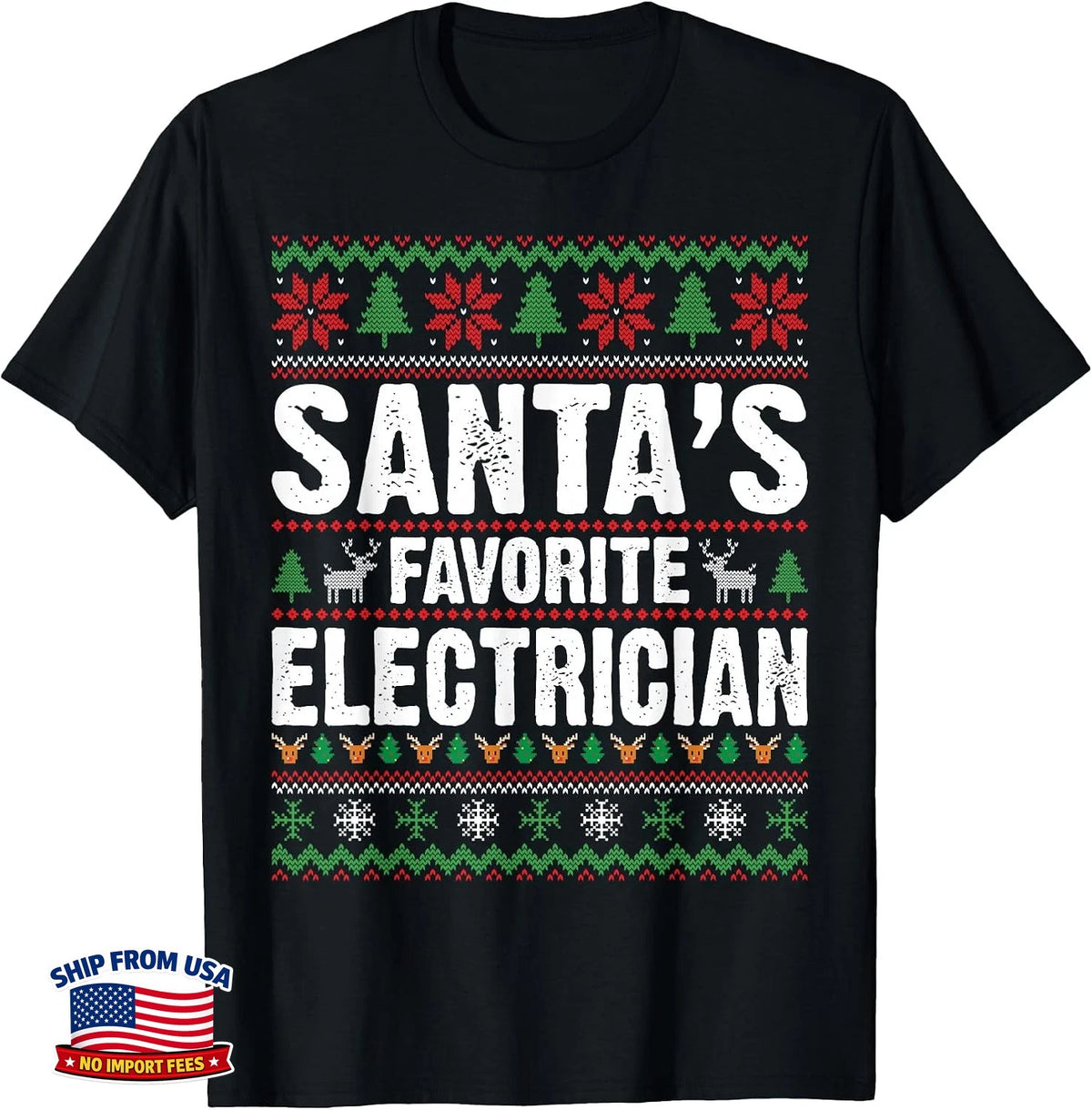 Christmas Electrician Santas Favorite T-Shirt