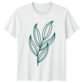 Hand Drawn Leaves Womens T-Shirt Minimalist Leaves Gardening Birthday Gift