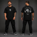 Wolf Graphic Gym T Shirt Men's Oversized Bodybuilding Fitness Streetwear Tee