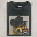 Funny Wacky Cowboy Dog T-Shirt Whiskey Hat Puppy Vintage Tee