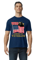 Veteran Shirt Honor all who served American Flag Patriotic  Gift Blue T-Shirt