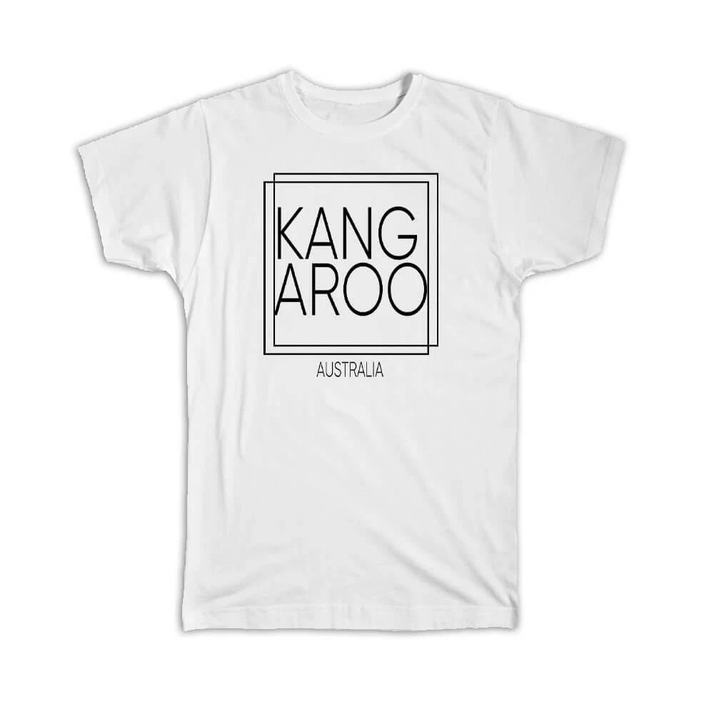 Gift T-Shirt : KANGAROO Australia Square Modern Minimalist Font