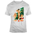 White Retro Vintage Christmas T-shirt X-mas Tee Saucy Raunchy Pinups Nude T
