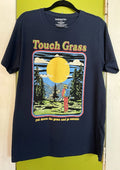 Chemistry TOUCH GRASS  Graphic T-Shirt L 40” Outdoors Camping Hiking Retro Navy