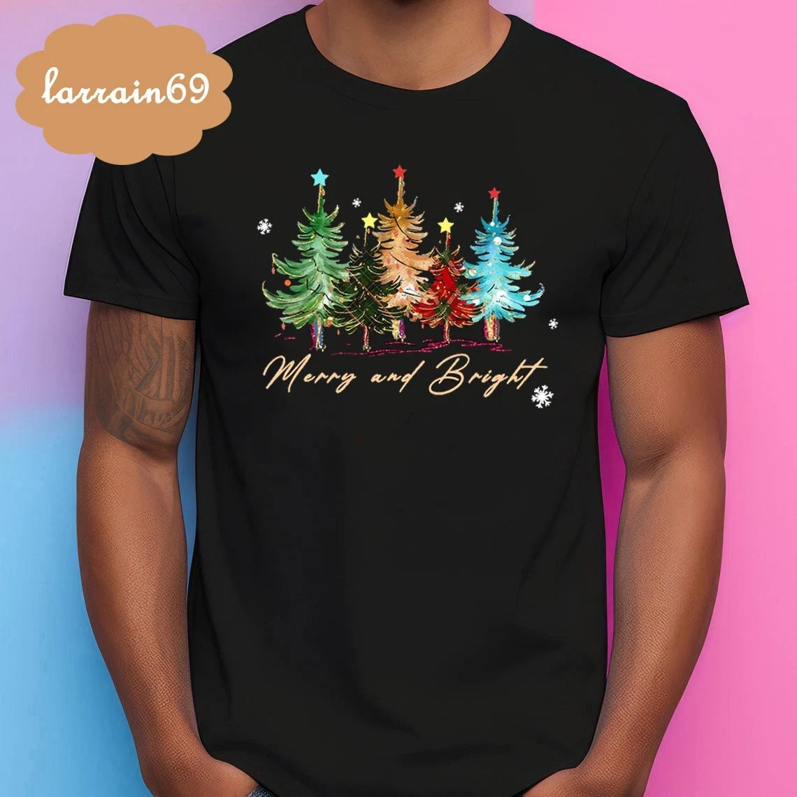Merry and Bright Christmas Trees T-Shirt