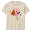 Abstract Minimalist Line Art Face T-Shirt Boho Chic Fashion Birthday Gift