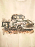 Hanes L T-shirt  With Duck In A Field   With Old Truck