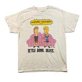 Beavis And Butt-Head T Shirt Settle Down Beavis Cream Graphic Tee Vintage