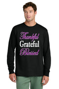 Thankful Grateful Blessed Design Long Sleeve T-Shirt
