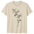 Minimalist Black White Botanical Art T-Shirt Nature Garden Sketch Plant Lover