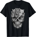 Cat Skull Made of Cats Gothic Kitty Skeleton Dark Aesthetic T-Shirt