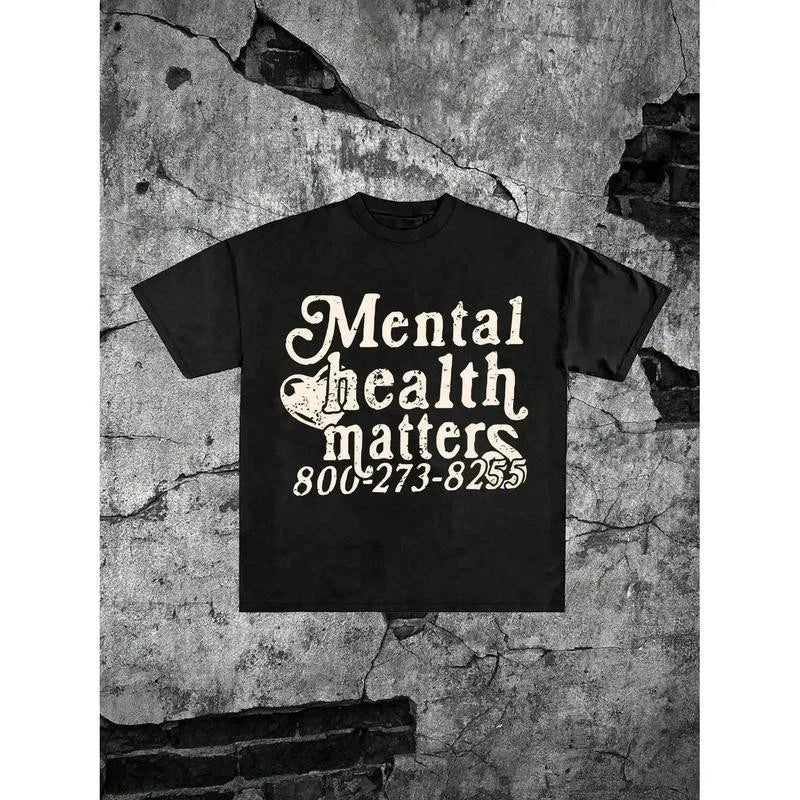 Mental Health Matters Unisex Cotton Vintage Graphic Tee Image 1 of 4