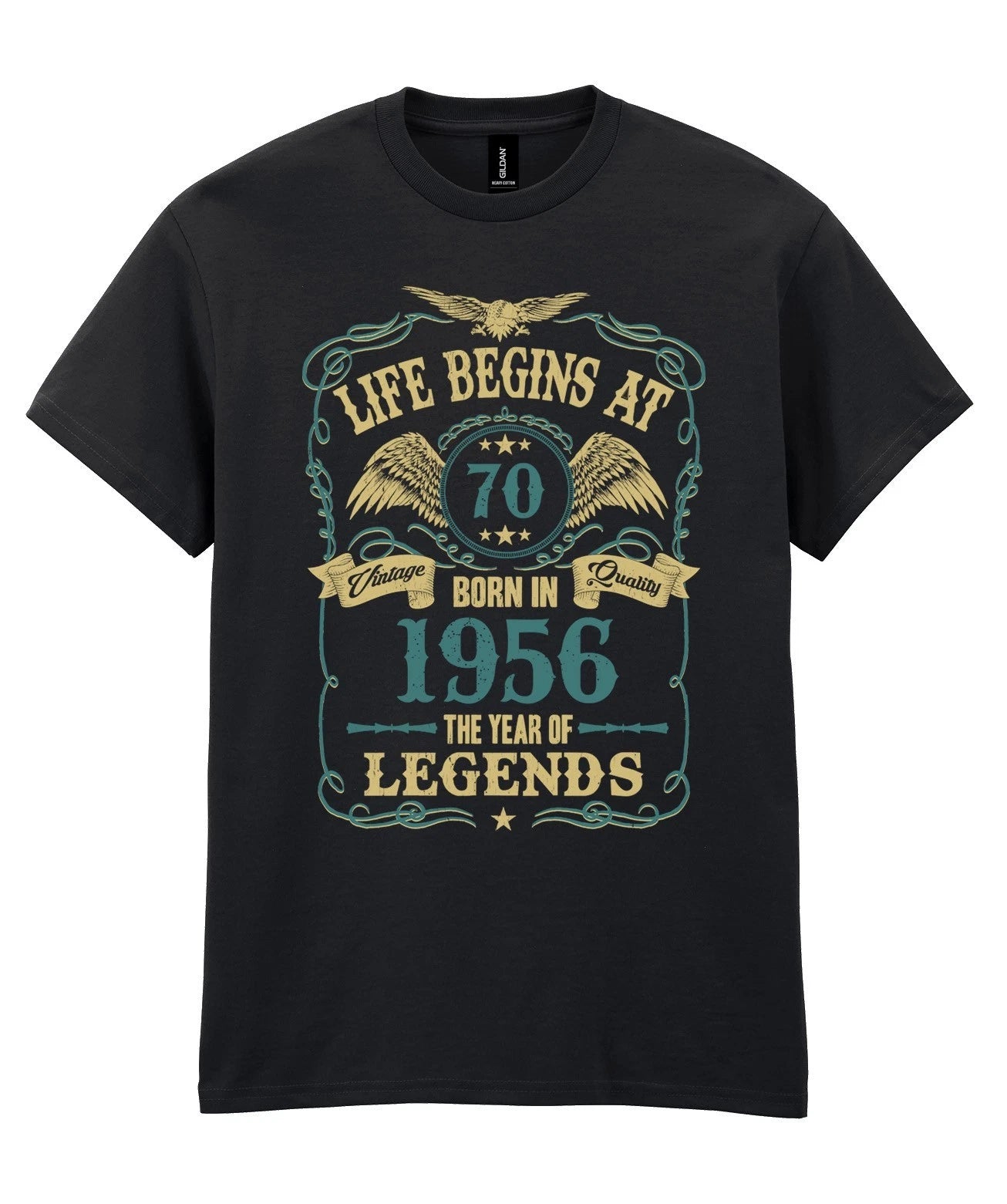 Life Begins at 70 T-Shirt Mens Funny Born In 1956 70th Birthday Gift Dad Grandad