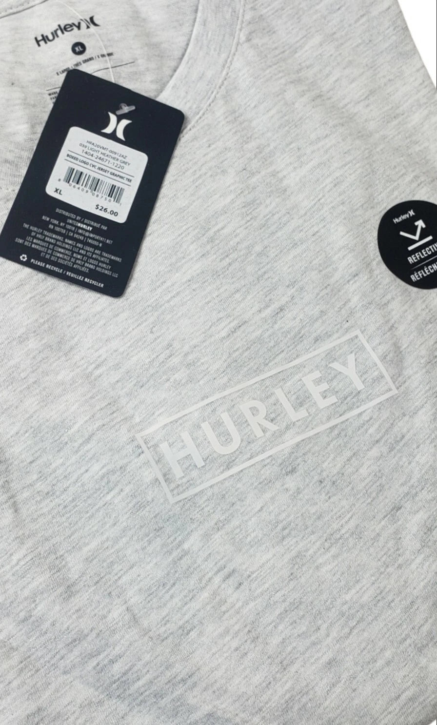 Hurley Men's XL T-Shirt Reflective Boxed Logo Light Heather Grey XL