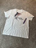 Reel Life Men's T-Shirt Fishing Graphic Patriotic Flag Raised On The Water  XXL