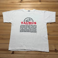 Vintage 90s Y2K Taurus Zodiac Facts Astrology Horoscope Bisaya T-Shirt - Large