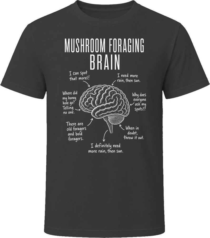 Mushroom Foraging Brain Funny Forager T Shirt Image 1 of 4