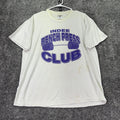 Jerzees Shirt Mens Large White Indee Bench Press Club Graphic Tee Gym Fitness