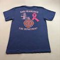 San Francisco Fire Dept T-Shirt Mens Medium Navy Blue SFFD Firefighter Cancer