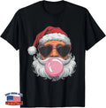 Cute Retro Santa Blowing Bubble Gum Christmas T-Shirt