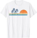 Retro 70s Sunset Palm Trees Vintage Tropical Beach Graphic T-Shirt Image 1 of 4