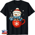 Cute Snowman Drink Hot Cocoa Christmas Winter Vintage T-Shirt