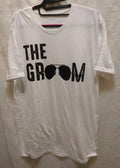 Men Large White T-Shirt "The Groom" Wedding Bachelor Party Sunglasses Celebrate