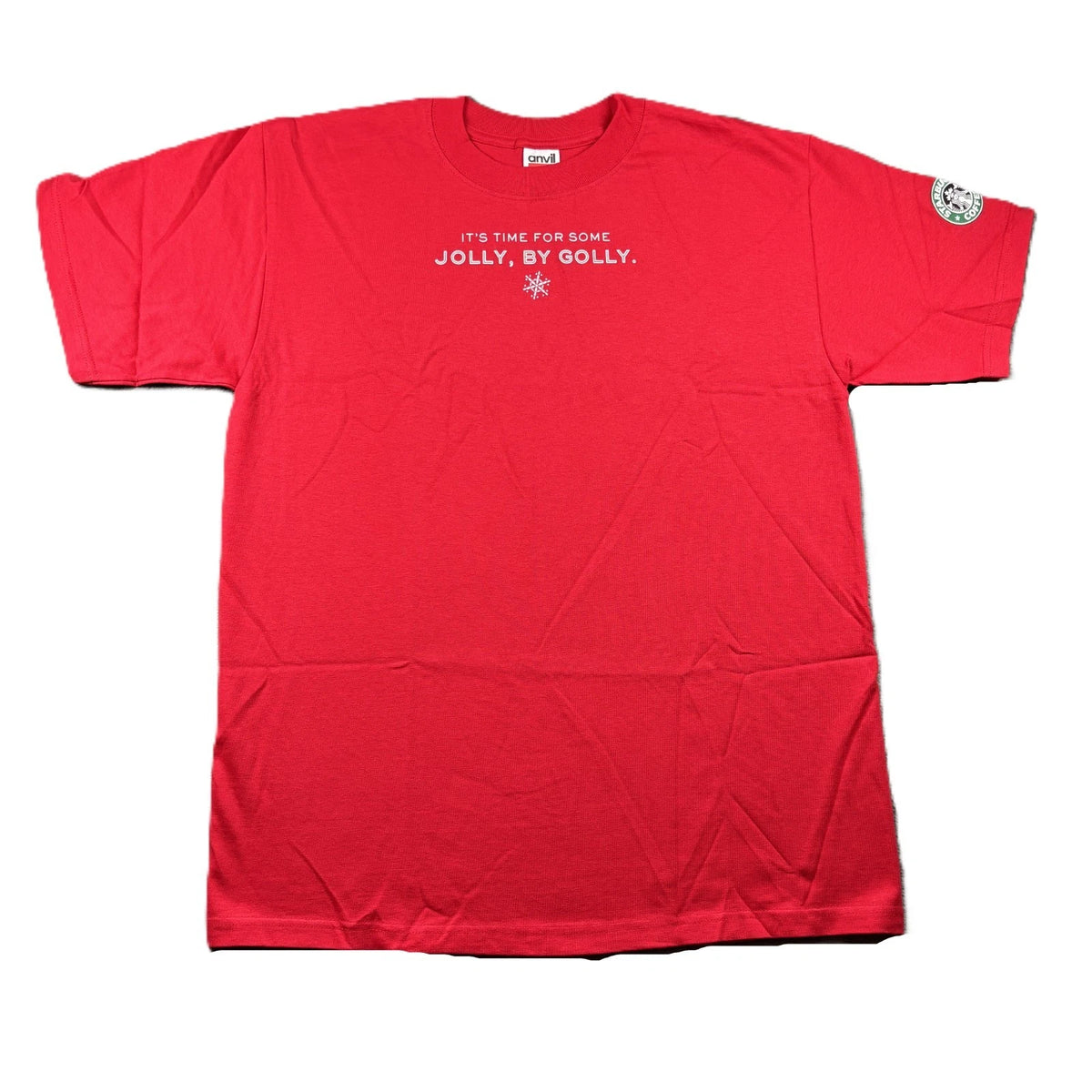 Starbucks Vintage Holiday Employee Barista Coffee T-Shirt Red Unisex Med Q226 Image 1 of 4