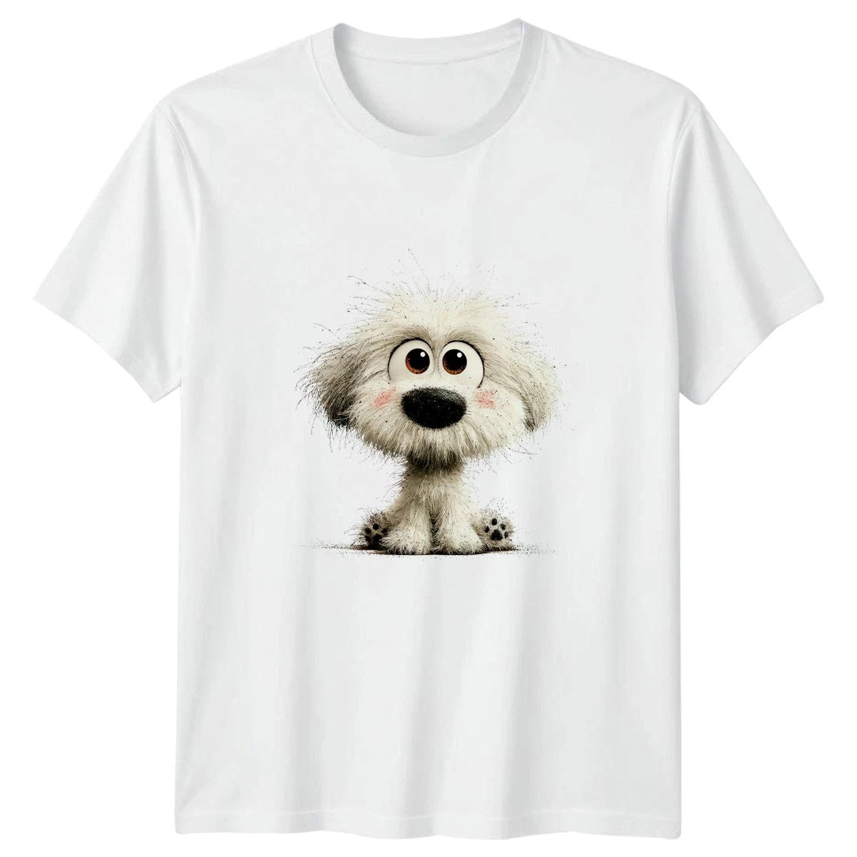 Cute Fluffy White Dog Puppy T-Shirt Pet Lover Dog Birthday Gift For Him And Her