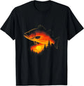 Retro Fly Fishing Nature Tee - Vintage Trout Sunset Design