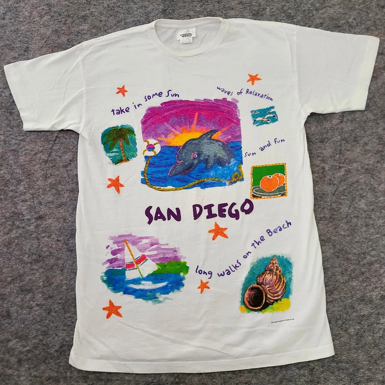 90s Animal Shirt Mens Large San Diego Creative Apparel Concepts Dolphin VTG