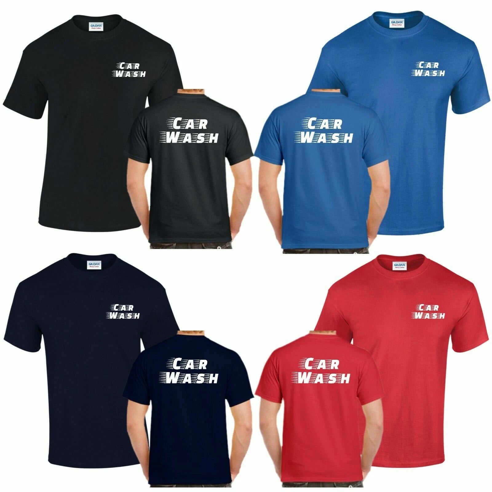 CAR WASH Printed T Shirt Industrial Office Car Washer Uniform Men Workwear Tops