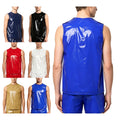 Mens Tops Workout Vest Yoga Undershirt With Press Buttons Tank Soft T-Shirts