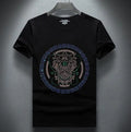 Men Luxury Diamond Rhinestones Fashion Black T-Shirt High Quality