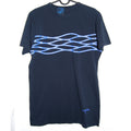 Vintage Bo Bendixen t-shirt Small Graphic Print Blue Waves Danish Art Black tee