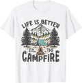 Retro Camping T-Shirt: Life is Better Around the Campfire  Sizes S-5XL