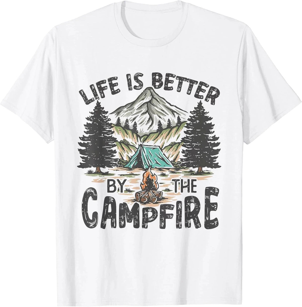 Retro Camping T-Shirt: Life is Better Around the Campfire  Sizes S-5XL