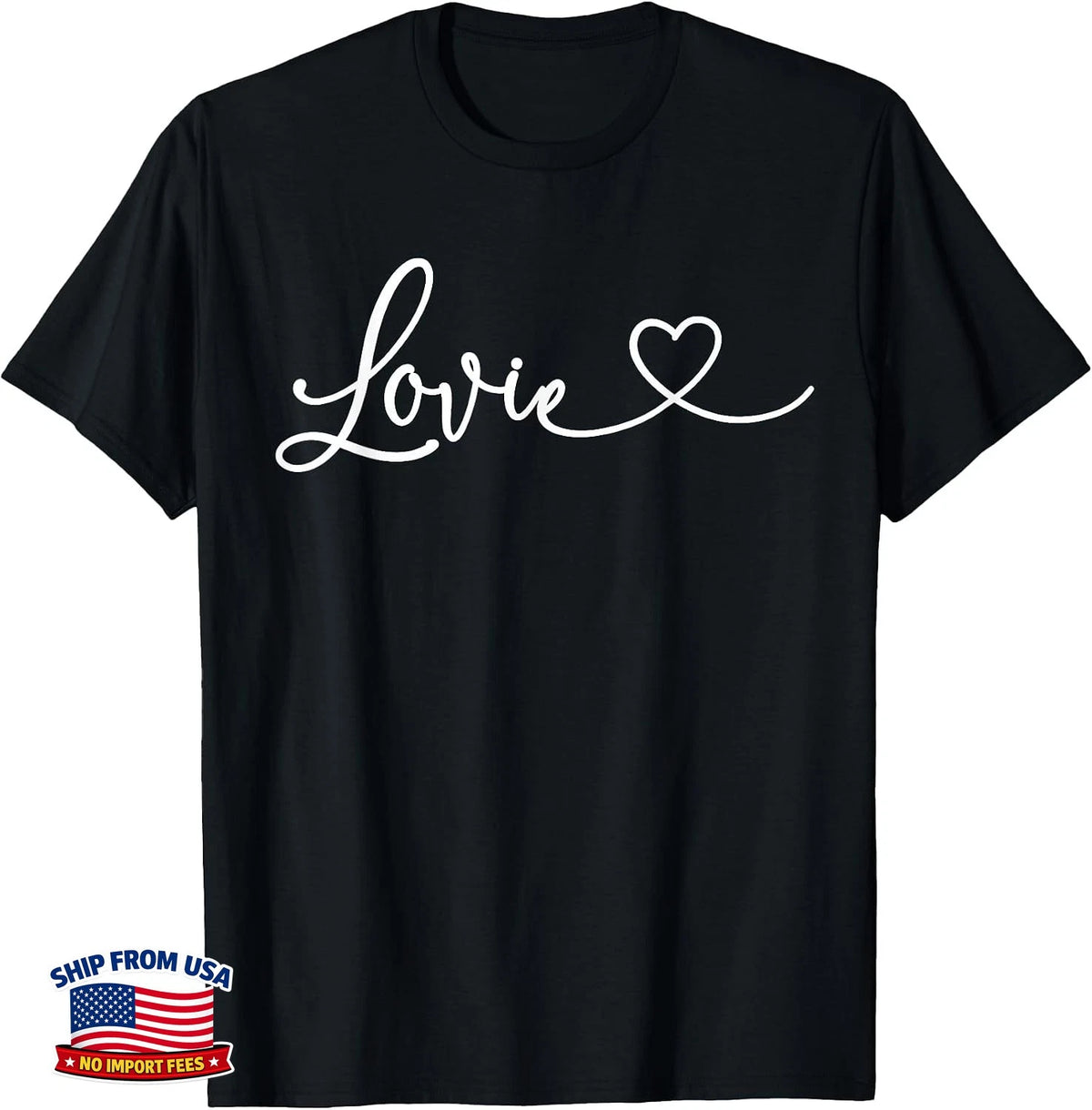 Lovie Grandma T-Shirt Womens Christmas Mother's Day Birthday New Grandma Gift Image 1 of 4